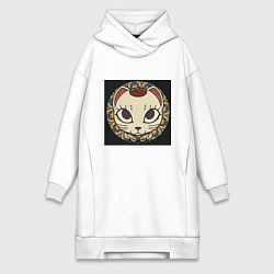 Женское худи-платье Радужный Дандадан, цвет: белый