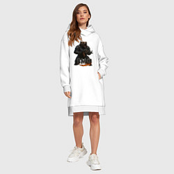 Женское худи-платье ВМФ стреляющий медведь, цвет: белый — фото 2