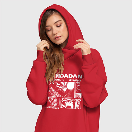 Женская толстовка-платье ДанДанДан y2k / Красный – фото 3