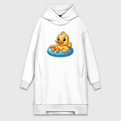 Женская толстовка-платье Утенок в надувном круге