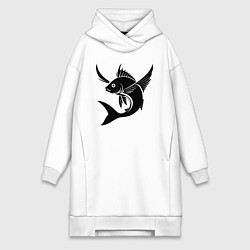 Женская толстовка-платье Рыба с крыльями
