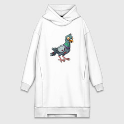 Женская толстовка-платье Зомби голубь
