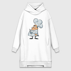 Женское худи-платье Мистер шеф, цвет: белый