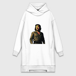 Женское худи-платье Поп-арт Че Гевара 1970-е, цвет: белый