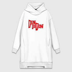 Женское худи-платье Dandadan - logotype, цвет: белый