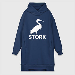 Женская толстовка-платье Белый аист