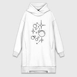 Женское худи-платье Мыльные пузыри, цвет: белый