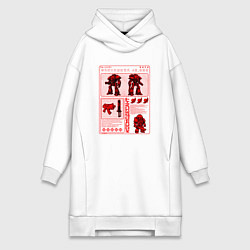 Женское худи-платье Постер Вархаммер, цвет: белый