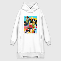 Женское худи-платье Sailor Moon car, цвет: белый