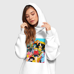 Женское худи-платье Sailor Moon car, цвет: белый — фото 2