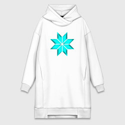 Женское худи-платье Славянский мистический символ алатырь, цвет: белый