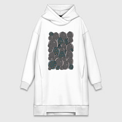 Женское худи-платье Камбала, цвет: белый
