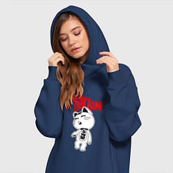 Женское худи-платье Дандадан - манеки неко, цвет: тёмно-синий — фото 2