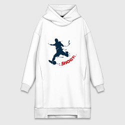 Женское худи-платье Футболист, цвет: белый