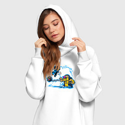 Женское худи-платье Скорпион против Саб-зиро, цвет: белый — фото 2