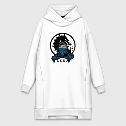 Женское худи-платье Sub-zero fight, цвет: белый