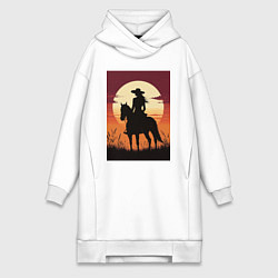 Женское худи-платье Всадница в стиле дикого запада, цвет: белый
