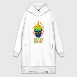 Женское худи-платье Beast mode, цвет: белый