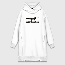 Женское худи-платье Искать баланс, цвет: белый