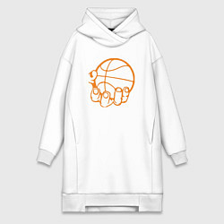 Женская толстовка-платье Баскетбольный мяч в руке