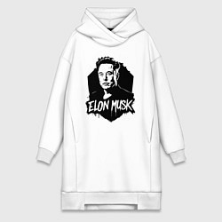 Женское худи-платье Орнамент Илона Маска, цвет: белый