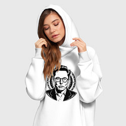 Женское худи-платье Илон Маск в стиле нью скул, цвет: белый — фото 2