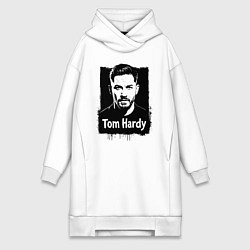 Женское худи-платье Том Харди в черном штрихе, цвет: белый