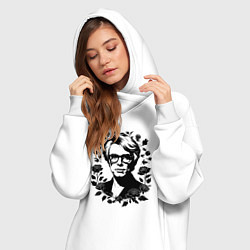 Женское худи-платье Энди Уорхол в цветочном обрамлении, цвет: белый — фото 2