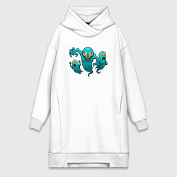 Женское худи-платье Призрачное трио, цвет: белый
