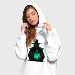 Женское худи-платье Чумной доктор с колбой, цвет: белый — фото 2
