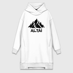Женское худи-платье Алтай горы, цвет: белый