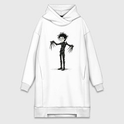 Женское худи-платье Эдвард руки-ножницы, цвет: белый