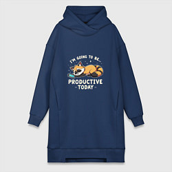 Женская толстовка-платье Супер продуктивный енот