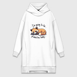 Женское худи-платье Очень ленивый нот, цвет: белый