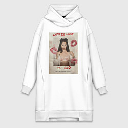 Женское худи-платье Lana Del Rey постер, цвет: белый