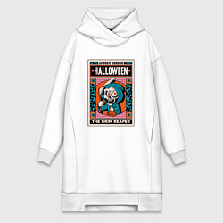 Женское худи-платье Halloween grim reaper, цвет: белый