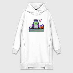 Женская толстовка-платье Франкенштейн за столом