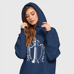 Женское худи-платье Колонна Ульяновска на щите, цвет: тёмно-синий — фото 2