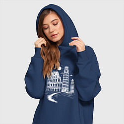 Женское худи-платье Величие Италии, цвет: тёмно-синий — фото 2
