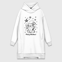 Женская толстовка-платье Новый год - гном