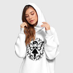 Женское худи-платье Фея в орнаменте, цвет: белый — фото 2