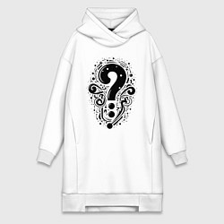 Женское худи-платье Тайна в деталях, цвет: белый