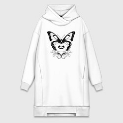 Женское худи-платье Изящная трансформация, цвет: белый