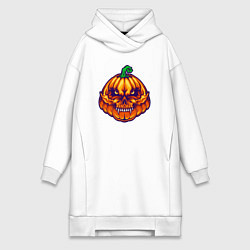 Женское худи-платье Ghost pumpkin, цвет: белый