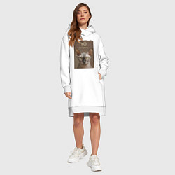 Женское худи-платье Yo - Im Sphynx, цвет: белый — фото 2