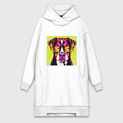 Женская толстовка-платье Поп-арт собака: деньги в фокусе