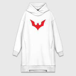 Женское худи-платье Red Batman logo, цвет: белый