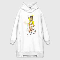 Женское худи-платье Фредди на велосипеде, цвет: белый