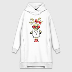 Женское худи-платье Козочка, цвет: белый