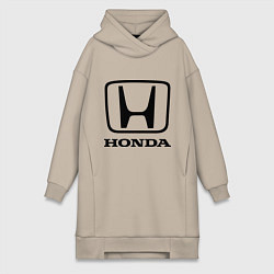 Женское худи-платье Honda logo, цвет: миндальный